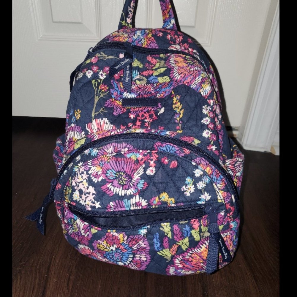 Vera bradley small backpack with matching cosmetic case